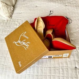 Christian Louboutin Nude Heels, Size 9 (39)